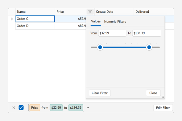 Customize Masks and Formatting of Filter Editors - WinForms Data Grid