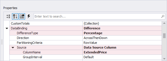 Configure difference calculation