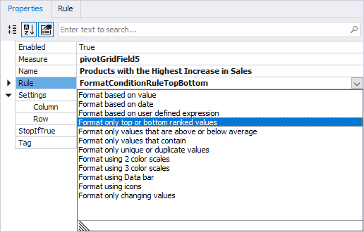 Configure rule properties