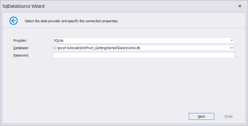 Specify connection parameters