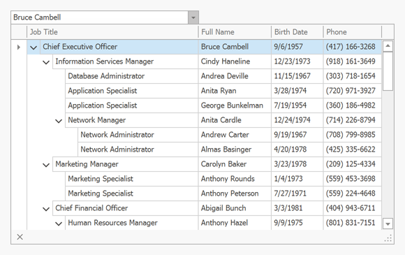 WinForms TreeListLookUp Editor