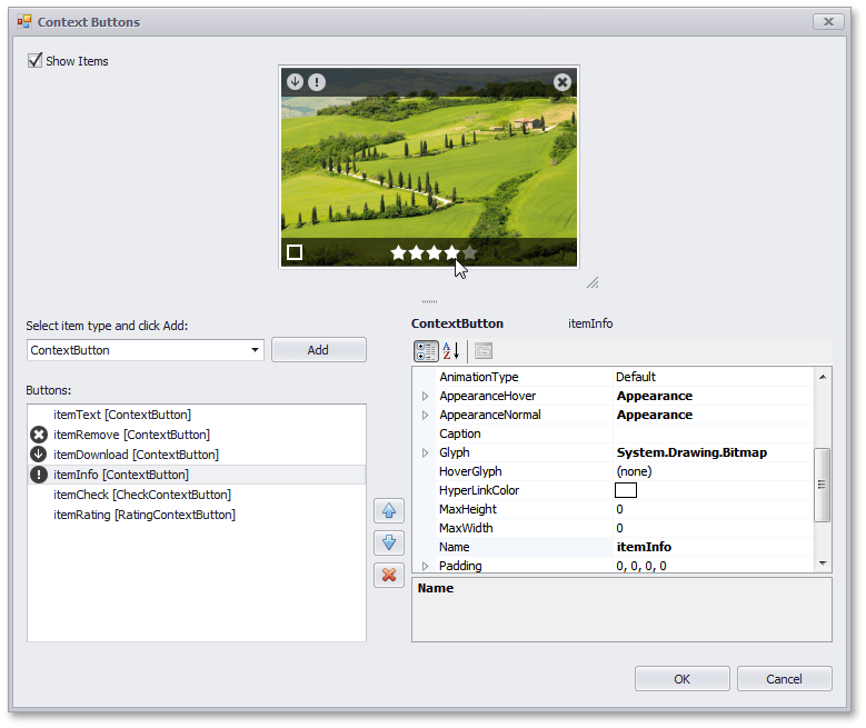 WinExplorerView - Context Buttons Designer