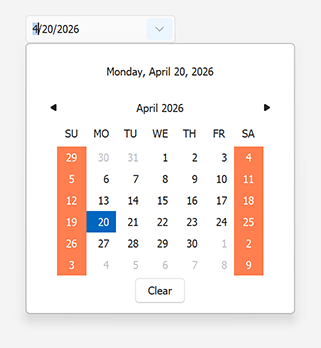 Draw Weekends - WinForms DateEdit, DevExpress