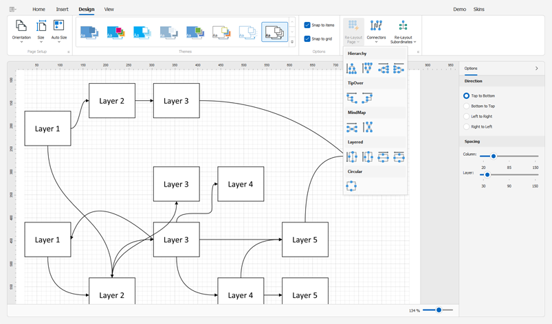 Automatic Layout Styles - WinForms Diagram Designer, DevExpress