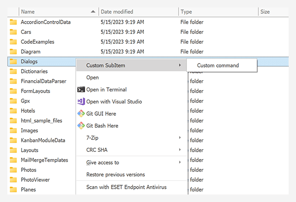 Customize Context Menu