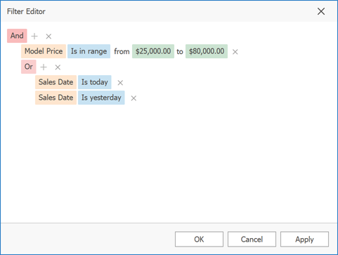 Display Action Buttons - WinForms Filter Editor