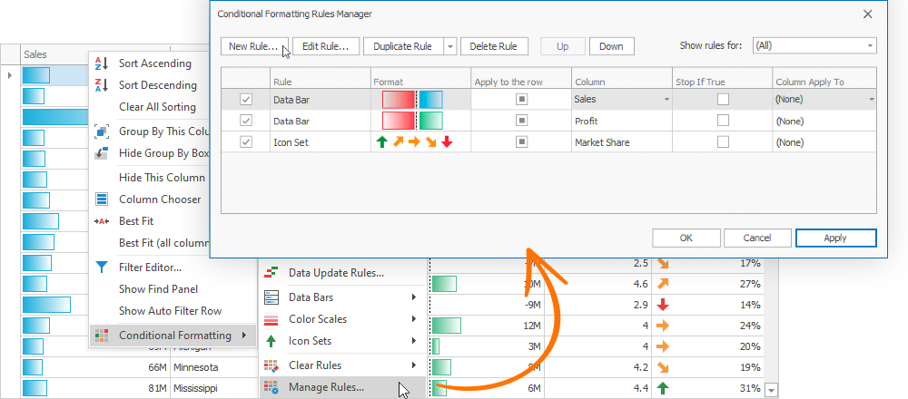 Create the Rule - WinForms Data Grid, DevExpress