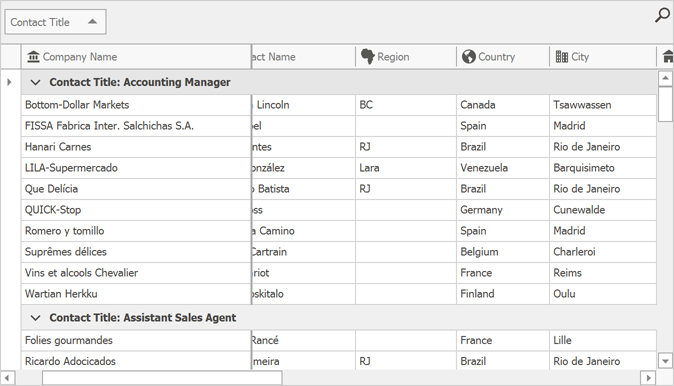 Fixed Column Highlight Mode - Line, WinForms Data Grid