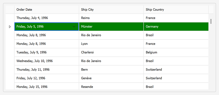 Focused Row Appearance 2 - WinForms Data Grid, DevExpress