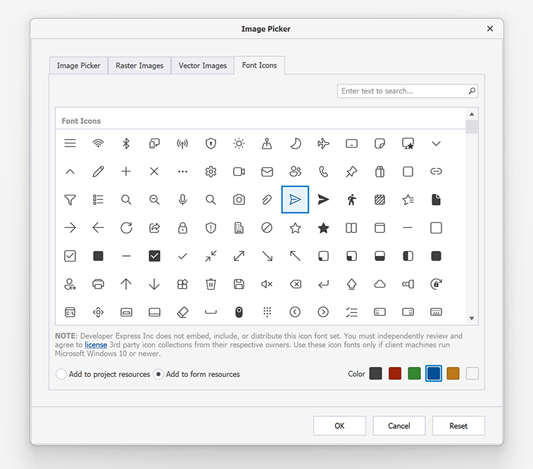 Font Icon Images -- WinForms Image Picker