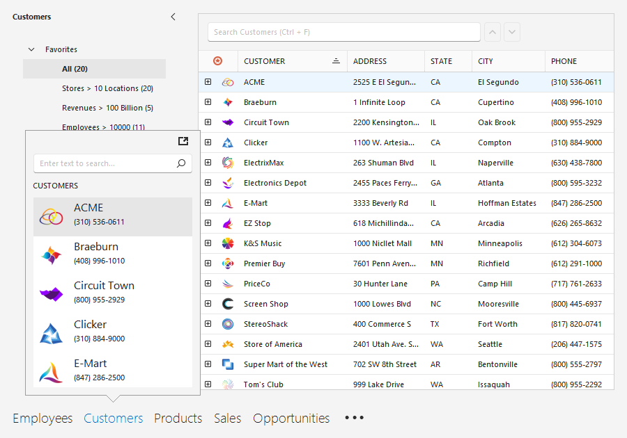 WinForms Office Navigation Bar, DevExpress