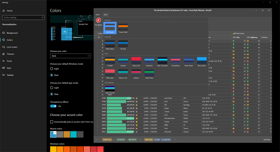 Track Windows App Mode - WinForms UI Controls