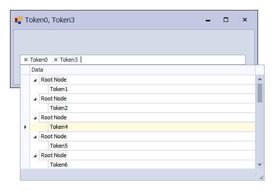 WinForms Token Editor - Create a Dropdown with the TreeList control, DevExpress