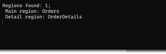 word processing get region hierarchy in console