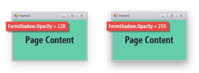XtraForm - Shadow Opacity