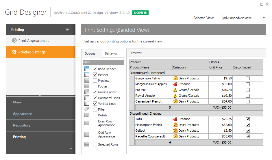 devexpress gridcontrol