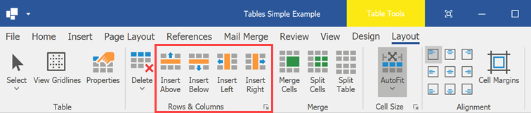 stack openoffice columns in table