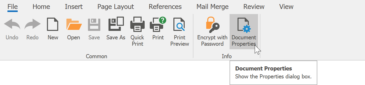 Document Properties Dialog | WinForms Controls | DevExpress Documentation