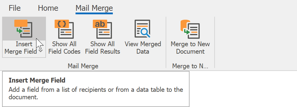 Insert Merge Field Dialog | WinForms Controls | DevExpress Documentation