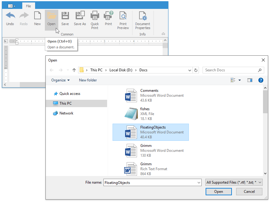 Import And Export Rich Text Documents Winforms Controls Devexpress 2760