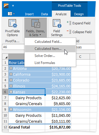 XtraSpreadsheet_Dialog_InsertCalculatedItem_Ribbon