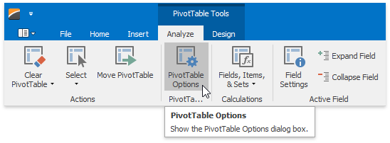 XtraSpreadsheet_PivotTableOptionsDialog_Ribbon