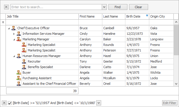 devexpress treelist