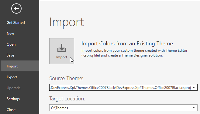 Import theme