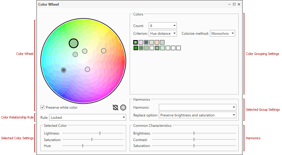 Color Wheel window