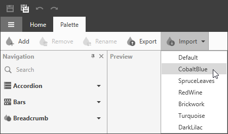 Import a Predefined Palette