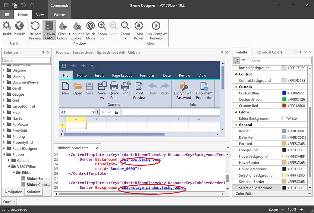 Palette Color Underlining Codeview