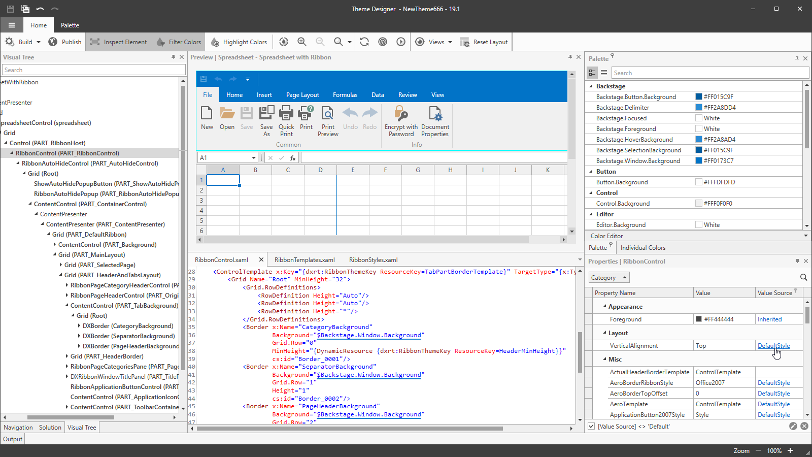 Theme Designer 19.2.1 Window