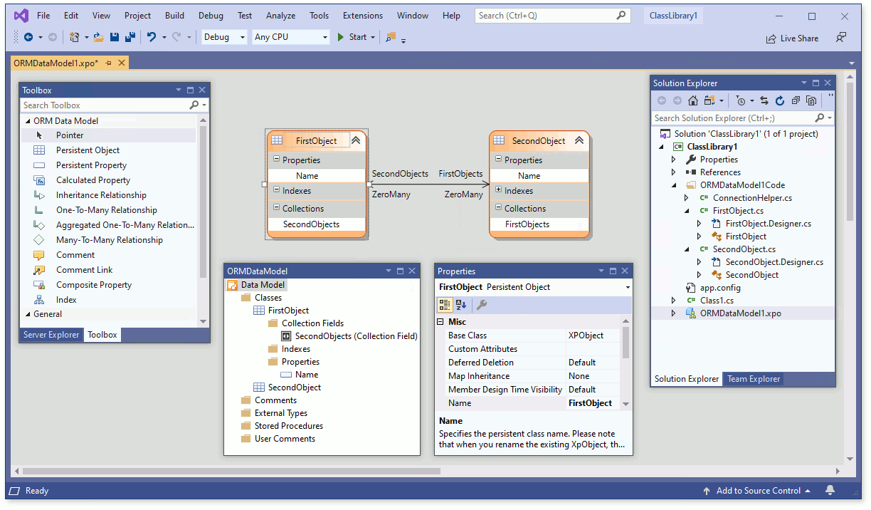 Data Model Designer, eXpress Persistent Objects