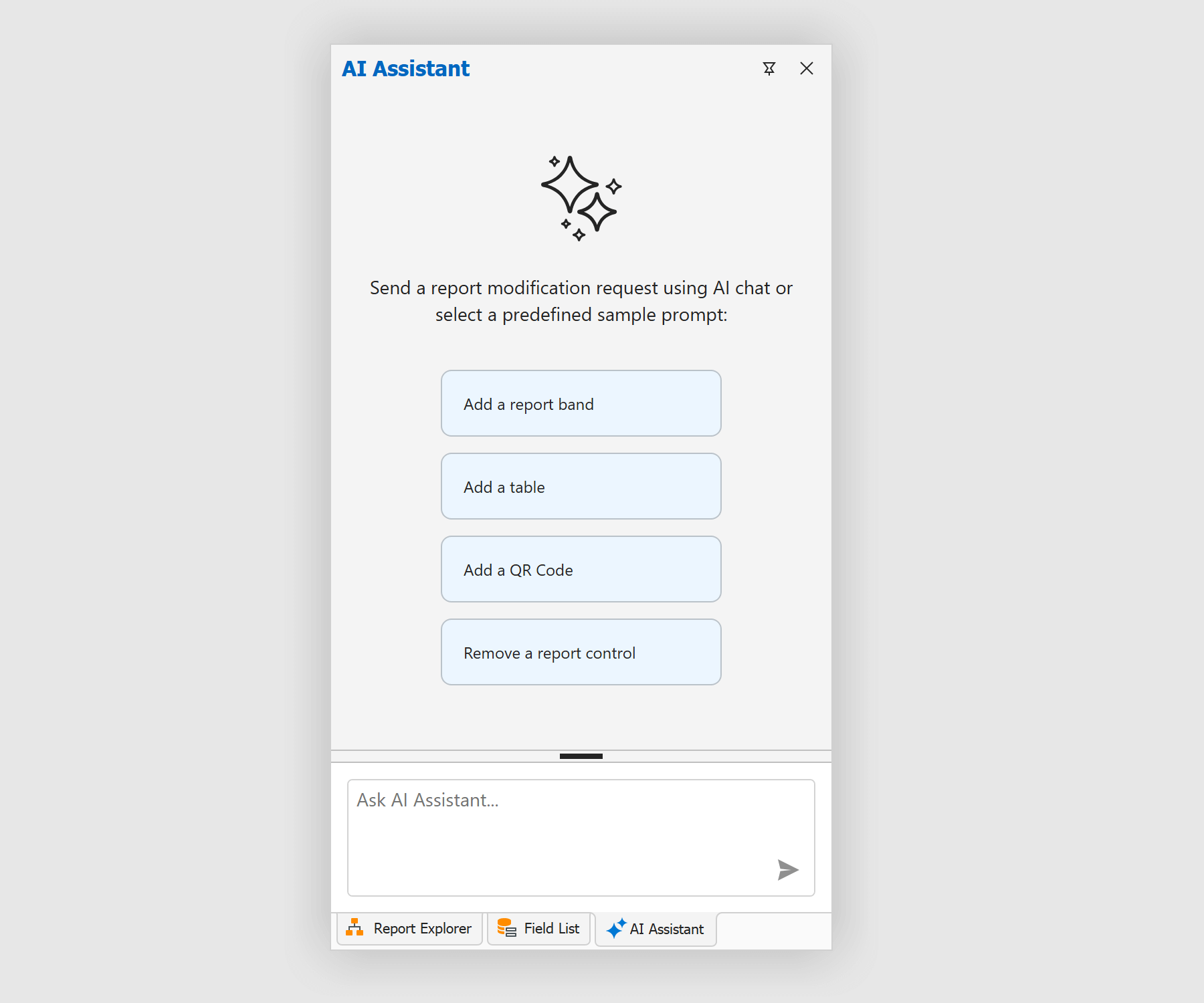 AI Assistant - WinForms Report Designer, DevExpress