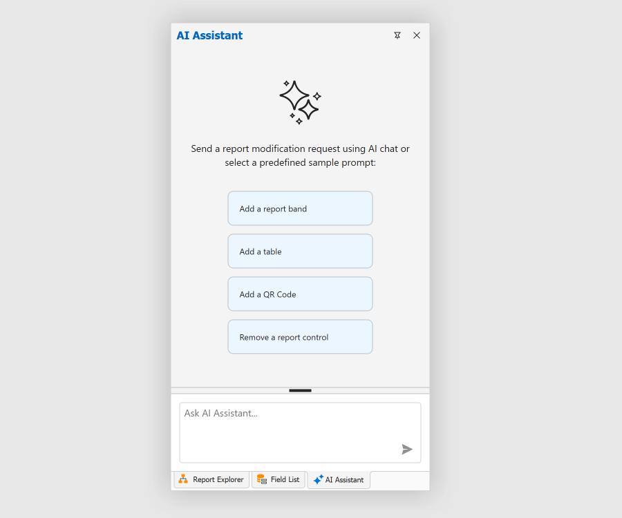 AI Assistant Chat Window in WinForms Report Designer