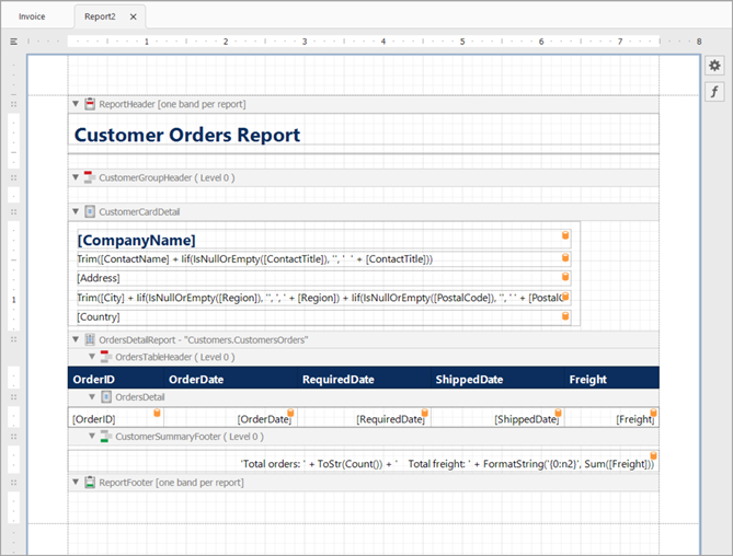 AI wizard generated report layout