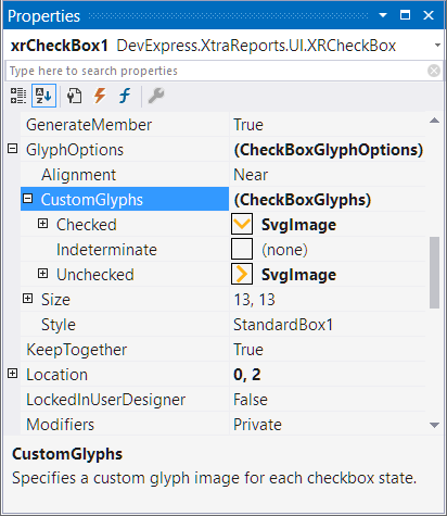 HierarchicalReport-CheckBoxProperties