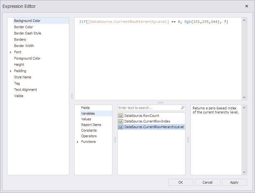 HierarchicalReport-BackColor-Expression