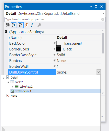 HierarchicalReport-SetDrillDownControl