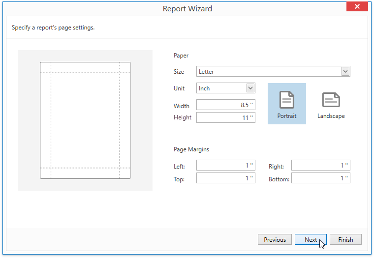 WPF-ReportWizard-SpecifyReportPageSettings