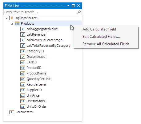 Calculated Fields in Field List