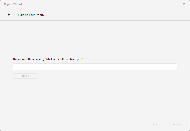 Building your Report page in the WinForms Report Wizard