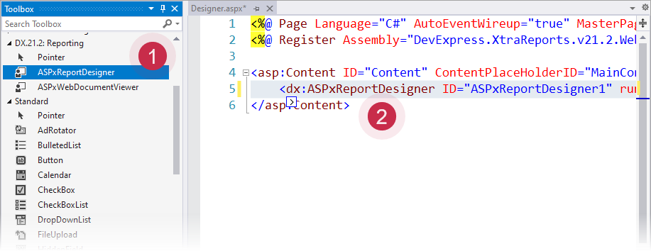 Add An End User Report Designer To An Asp Net Web Forms Application Reporting Devexpress Documentation