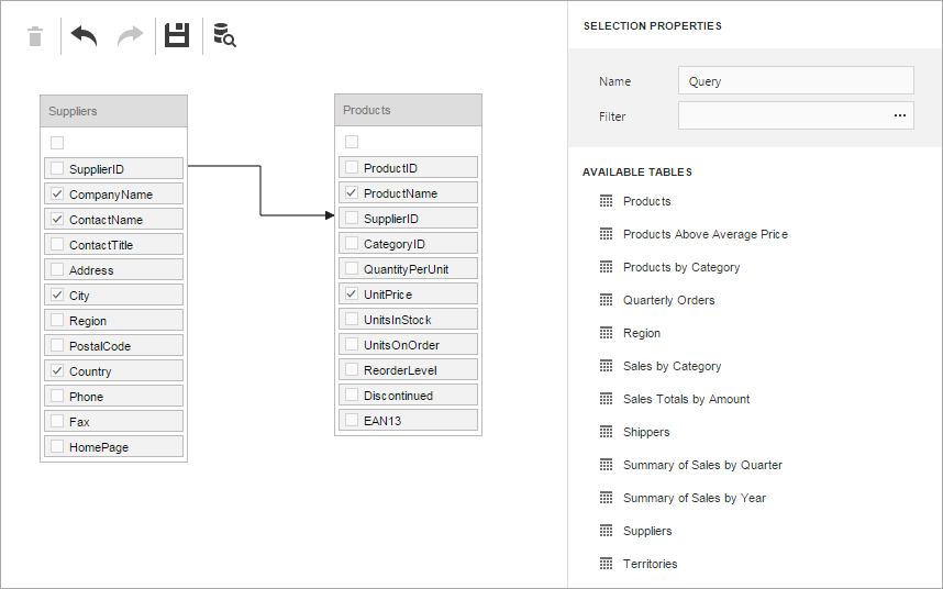 ASPxQueryBuilder-Control