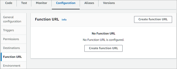 Create Function URL