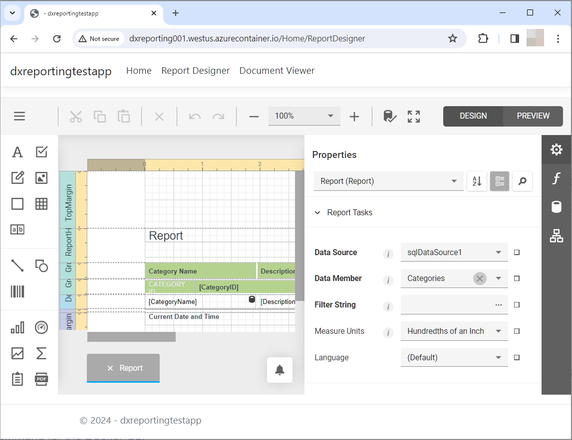 ASP.NET Core Reporting App in a Docker Container in App Service from Azure Container Registry