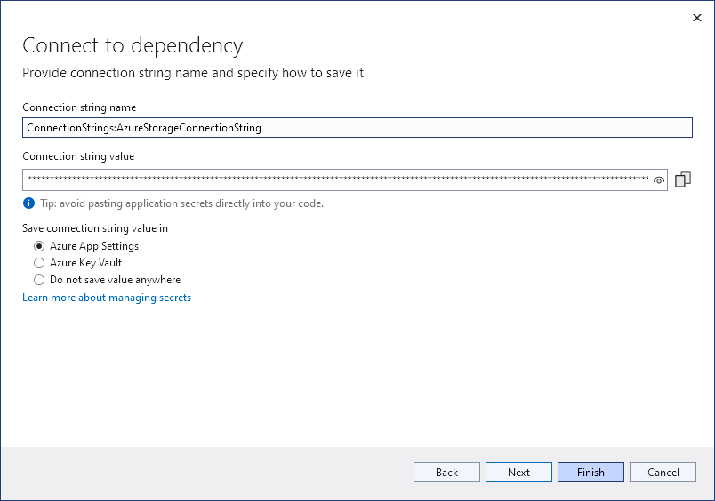 Connect to Dependency and Modify Connection String