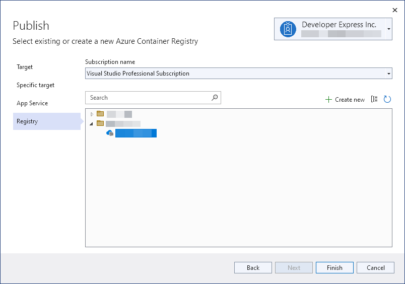 Select Container Registry