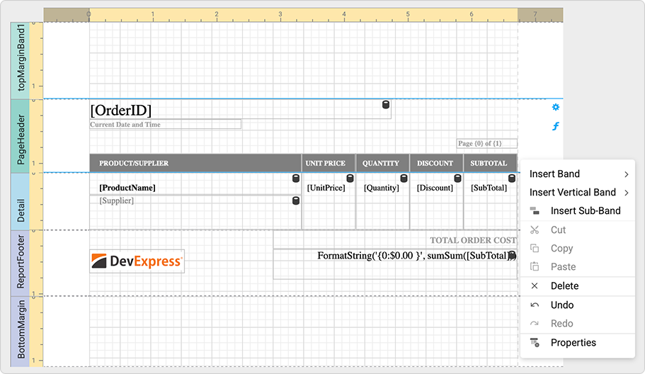 DevExpress Banded Reports - Table Report