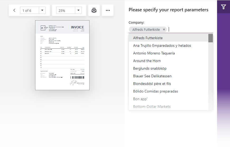 Blazor Report Viewer Localized